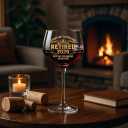 2026 Retirement Gifts for Women men,Funny Retirement DecorationsRetired Wine Glass For Women men 16 Oz, Farewell Card for Retired Woman.