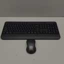 Wireless Keyboard and Mouse Combo, Computer Keyboard with Wrist Rest, Multimedia Hotkeys 2.4G Wireless, Full Size, Ergonomic, USB-A Receiver, 3200 DPI Mouse, for Windows/Mac/Laptop/PC, Black