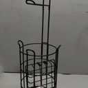 Toilet Paper Holder Stand with Shelf, Free Standing Tissue Roll Storage Rack with Dispenser for Bathroom, Black