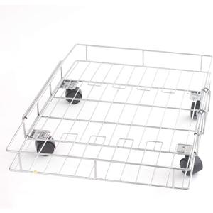 MSR Imports Expandable Rolling Metal Storage Basket-Home and Kitchen Storage Solution,Silver