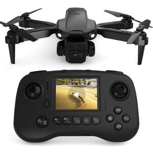 TD12Pro Drone with 1080P Camera for Adults Kids, Mini Drone with LCD Screen Remote, Foldable Remote Control Quadcopter, One Key Start, Easy to fly, Toy for Kids Adult Beginners