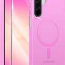 FNTCASE for Galaxy A26 5G Phone Case: Magnetic Matte Translucent Military Grade Drop Protection Cell Phone Cover - Slim Rugged Durable Shockproof Protective for Samsung A26 Cases - Pink