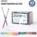 Acrylic Gel Pens for Coloring, 45 Pack Colored Gel Pens for Black Paper & White Paper, 0.6mm Fine Point Colorful Pens for Adult Drawing, Journaling, Note Taking, Doodling, Art Supplies