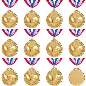 Abaokai 12 Pieces Football Medals for Award,Sports Football Games, Party Favors for Kids, 2 Inches