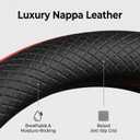 Steering Wheel Cover, Premium Nappa Leather Non-Slip Breathable Grip, Universal Fit for Car SUV Truck, 14.5-15 Inch (37-38.5 cm) (Black and Blue)