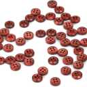 2 x Resin Sewing Buttons,10mm Sewing Round Shirt Button for CraftsDIY and Clothes Sewing (Red Coffee,50pcs)