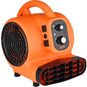 VEVOR Air Mover, 1/4 HP 1000 CFM Carpet Dryer for Cooling and VentilatingPortable Floor Blower Fan, 4 Blowing Angles and Time Function, Adjustable Blow Angle for Janitorial, Home, Commercial Use tested works