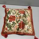 bilin gaier Vintage Square Throw Pillow Covers,Red Cozy Velvet with Leaves and Floral Pattern Pillowcases,Decoration Pillows Cushion Covers for Living Room Couch Sofa Bed Car Chair,18"x18" 2 Pack