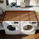 Gashell Washer Dryer Countertop, 27.5" x 54" Bamboo Washer and Dryer Countertop for Laundry Room Organization(Retro Brown), Standard