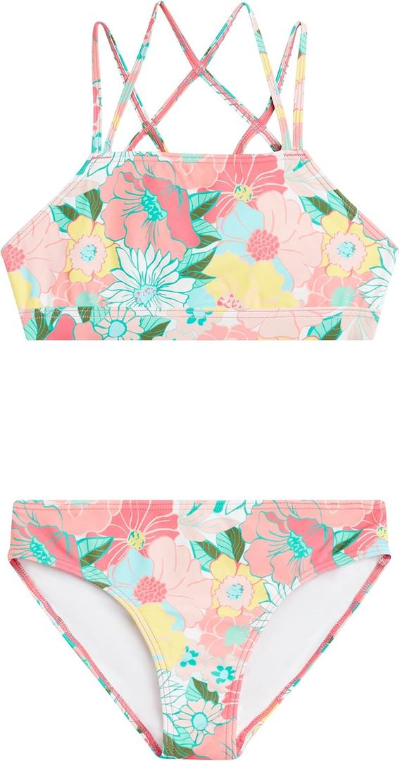 Kanu Surf Girls Aria Beach Sport UPF 50+ Mini Tankini Two Piece Swimsuit (12, Gianna Coral)