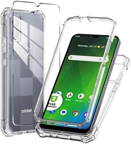 Mocotto for Cricket Icon 5 Case (5th Version), AT&T Motivate 4 Case (4th Version) with Tempered Glass Screen Protector,Slim Soft Silicone Full-Body Protective Case for Cricket Icon 5 (Transparent)