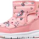 HOBIBEAR Boys Girls Toddler Snow Boots Waterproof Slip Resistant Outdoor Winter Shoes(Toddler/Little Kids/Big Kids) (8.5 Toddler, Peach Pink)