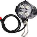 Ebike Headlight 48V 36V, 12V-60V Compatible, 2 Pin Waterproof Connector Electric Bike Front Light