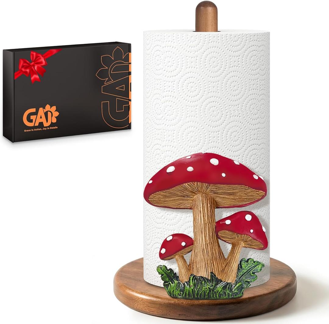 Mushroom Paper Towel Holder - Mushroom Decor for Kitchen Cottage Core Bathroom Home - Gifts for Women Mom Grandma - 3D Cute Stuff Decorative Accessories