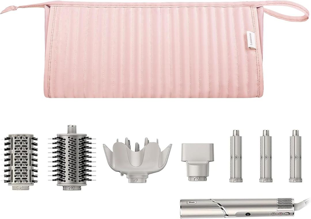 Dy son Air wrap Travel Case Hair Tools Travel Bag for Shark Flexstyle Carrying Case Portable Shark Hair Dryer Revlon Flat Curling Iron Organizer(Pink)