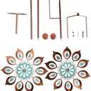 Mesmerizing Copper Lily Wind Spinner Dual-Tone | Petal-in-Petal Design | Independent Rotors | Brushed Copper & Antique Blue |All Seasons | 24" Wx75 H