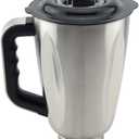 6-Cup Stainless Steel Jar with Handle and Lid for Oster Osterizer Blenders Replacement Part 304