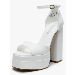DREAM PAIRS High Heels Chunky Block Platform Heels for Women Ankle Strap Sexy Open Square Toe Heels Dressy Pumps Sandals Size 7 (38)