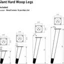 4 Pcs Retro Style Slant Wood Furniture Legs - Sofa, Bench, and Table Legs with Metal Footing (8" H Dark Bronze Footing)