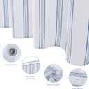 ORTIGIA Blue and White Striped Shower Curtain with 12 Metal Hooks, Crinkled Lightweight Textured Fabric Modern Farmhouse Minimalist Bathroom Curtain 72x72 Inch