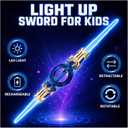 Diyeeni Light Up Sword for Kids, Retractable LED Toy Light Sword Saber Katana, Rechargeable Rotatable Light Up Sword Sabers for Boys & Girls, 17.5x4.3x46.5cm / 6.89x1.69x18.31in