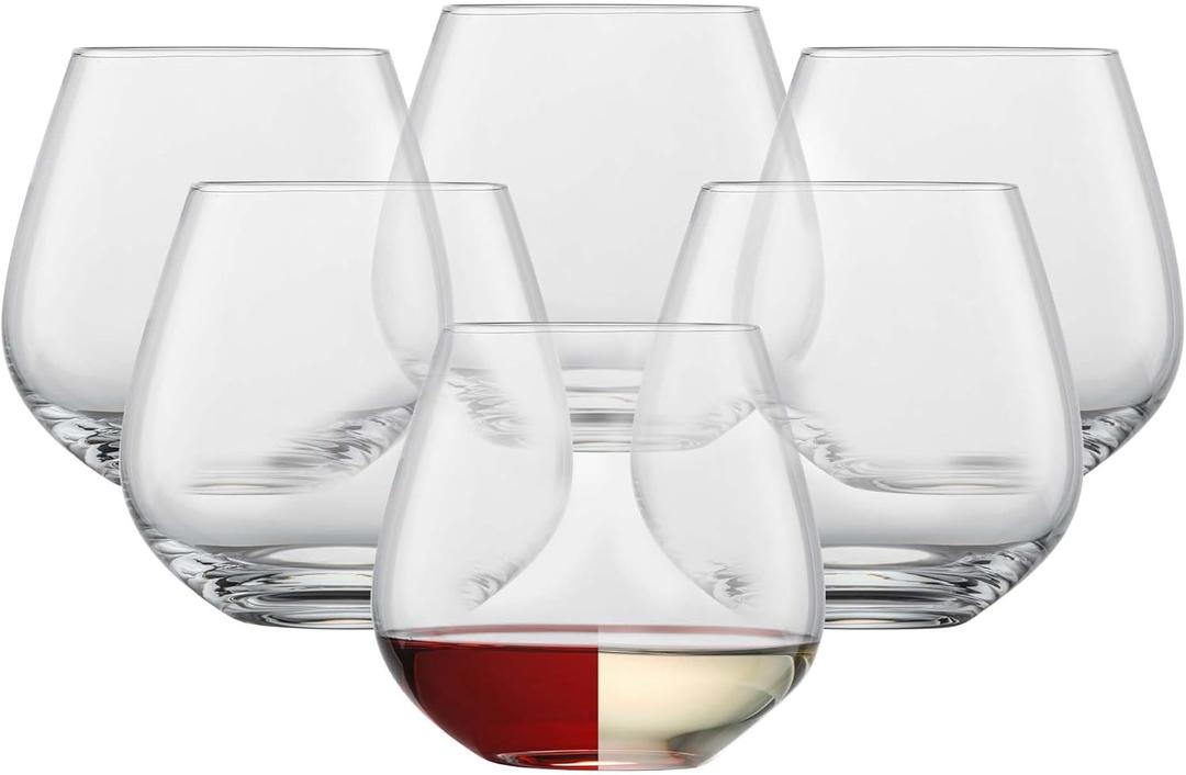 SCHOTT ZWIESEL Fort Rocks Glass (Set of 6), Stemless Tumbler, Dishwasher-Safe Tritan Crystal Glasses, Made in Germany (20 Ounce)