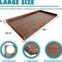 ROYXEN Washer Dryer Countertop, Laundry Countertop Solid Wood, Countertop for All Front-Loaded Washing Machine and Dryer, Extra Room for Laundry Room, Walnut Color