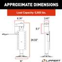Lippert Ground Control 3.0 Automatic 5th Wheel RV Leveling System Rear Hall Effect Jack for Right Leg Replacement with 5,000-lb. Load Capacity - 344792