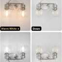 WILON 2-Light Bathroom Vanity Light, Brushed Nickel Vanity Lights for Bathroom, Modern Light Fixtures Over Mirror, Silver Sconces Wall Lamp for Living Room Bedroom Kitchen