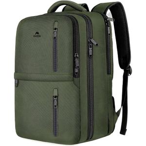 MATEIN Carry on Travel Laptop Backpack, Large Flight Approved Personal Item Travel Backpack with Shoe Compartment, Water Resistant Weekender Overnight Bag Fit 17 Inch Laptop, Green
