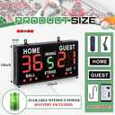 Tellegloww Portable LED Baseball/Softball Scoreboard with Remote Control Built-in Rechargeable Battery Digital Score Keeper for Games Weather-Resistant Indoor Outdoor Use