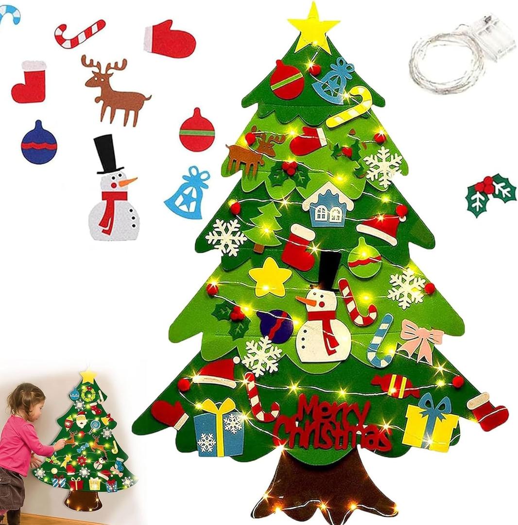Felt Christmas Tree for Toddlers, 2026 New Upgraded Oversized DIY Door Wall Hanging Xmas Gifts Christmas Decorations