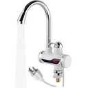 EHERDM 110V Instant Tankless Electric Water Heater Faucet 360° Rotating Hot Water Faucet with LED Digital Display Fast Heating Tap for Kitchen Bathroom Big Under Bend