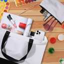 Wesiti 28 Piece Blank Canvas Tote and Makeup Bag Bulk Plain Cotton Tote with Handle Cosmetic Pouch with Zipper Reusable Grocery Bag for DIY Sublimation Embroidery Craft Wedding Christmas Gift
