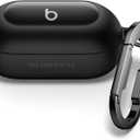 SURITCH Cases for Beats Solo Buds 2024 Case Cover, Magnetic Protective Covers for Beats Solo Buds Wireless Earbuds, Rugged Bumper Case with Magnetic Lok & Carabiner & Keyring & Cleaning Kit, Black