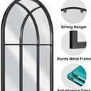 Rowjut Arched Full Body Mirror 56" x 22"Black Window Wall Mirror