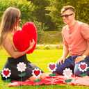 BreezeHug 6 Pcs Valentine's Day Heart Shaped Flower Planter Stakes Outdoor Garden Stakes Sign Valentine Flower Stick Pink Red Decorative for Yard Patio Lawn Decor (Solid Color) (3.9 Inch)