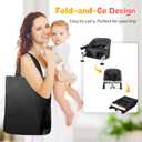 Hook On High Chair with Removable Tray for Babies 6-36 Months | Secure & Portable Foldable Travel High Chair | Clip On Baby Feeding Seat with Non-Slip Aluminum Clamp, Washable Cover & Carry Bag(Black)