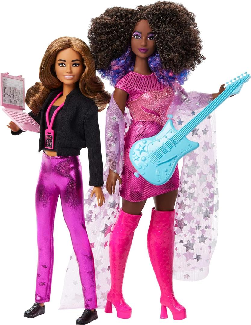 Barbie Careers Career of the Year 2 Dolls & Accessories with Music Star & Tour Manager in Removable Fashions