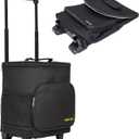 Ultra Compact Cooler Smart Cart with Wheels - Collapsible Insulated Cooler Bag - Foldable Travel Cooler 36 Cans - Leak Proof Trolley - Black