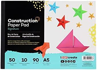 50 Sheets Construction Papers 10 Assorted Colors 5.8 x 8.3 Inch A5 Size Construction Pads Great for Kids Home Office School Kindergarten Classrooms Drawing Coloring Painting Crafts & Arts Projects 6 Pack
