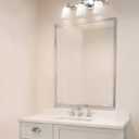 XiNBEi Lighting Opal Glass Bathroom Vanity Light Over Mirror, 3 Light Chrome Bathroom Light Fixtures with White Glass, Modern Vanity Lighting Wall Mount Fixture XB-W220-3-CH