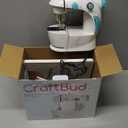 CraftBud Mini Sewing Machine for Beginners, Dual Speed Small Portable Sewing Machine for Kids and Adults with Extension Table, 48 Piece Gift Set Includes, Pedal, Projects Book, Light and More, White