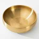 7.4 inch Gold Decorative Bowl for Home Decor - Modern Fruit Bowl for Kitchen Counter, Key Catch All & Entryway Table Centerpiece, Stylish Golden Finish