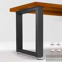 Metal Table Legs 28”Height 24”Wide Heavy Duty Furniture Feets, DIY Modern Desk Legs with Adjustable Protector Feet for Dining Coffee Table, Black, Set of 2, H28" x W24" U Shape
