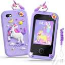 Kids Smart Phone Toys for Girls,Christmas Birthday Gifts for Girls Age 3-10 Kids Cell Phone Toys with 2.8" Touchscreen 20 Learning Games Dual Camera Music Player, 8G SD Card (Purple)