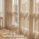 MIULEE Brown Sheer Curtains 63 Inches Long, 4 Panels Set, Rod Pocket Voile Drapes Light Filtering and Semi Transparent, Elegant Window Treatments for Bedroom Living Room,42 x 63 Inches