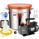 5 Gallon Vacuum Chamber with Pump,304 Stainless Steel Degassing Chamber Kit with 4.5 CFM 1/3HP Vacuum Pump,for Stabilizing Wood, Degassing Resin, Silicone and Epoxies