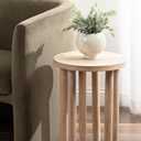 Kate and Laurel Kenzo Modern Wooden Round Side Table; 14 x 14 x 20; Light Natural; Transitional Wood End Table for Use as Bedroom Nightstand or Living Room Accent Table
