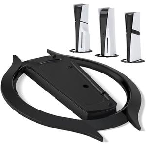 PlayVital Vertical Stand for ps5/Slim/Pro/Standard Console Disc & Digital, Space-Saving Holder Base Accessories for ps5/Pro/Slim with Anti-Slip Pads, Enhanced Stability - Black